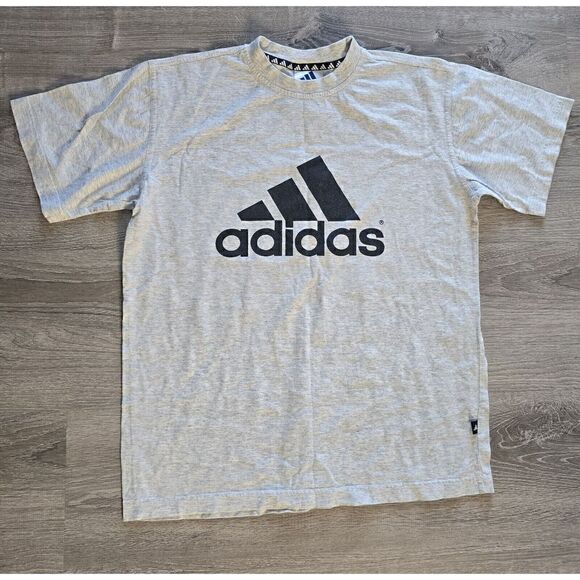 Vintage Adidas T Shirt Youth XL Gray Big Logo - Picture 1 of 7